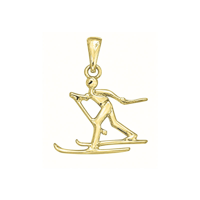Pendentif skieur de fond - Or 18 carats jaune, gris ou rose – Atelier 1924 - Patrimoine Vivant Français 