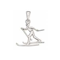 Pendentif skieur de fond - Argent - Atelier 1924 - Patrimoine Vivant Français 