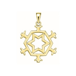 Pendentif flocon de neige - Or 14 carats jaune ou gris - Atelier 1924 - Patrimoine Vivant Français 
