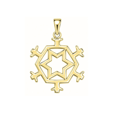 Pendentif flocon de neige - Or 14 carats jaune ou gris - Atelier 1924 - Patrimoine Vivant Français 
