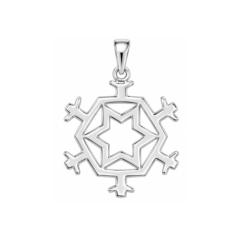 Pendentif flocon de neige - Argent - Atelier 1924 - Patrimoine Vivant Français 