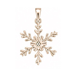Pendentif flocon de neige - plaqué Or jaune ou rose - Atelier 1924 - Patrimoine Vivant Français 