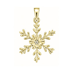 Pendentif flocon de neige - plaqué Or jaune ou rose - Atelier 1924 - Patrimoine Vivant Français 