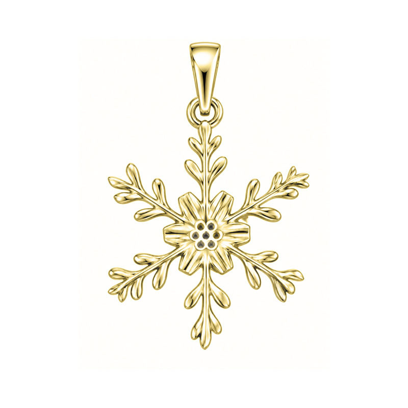 Pendentif flocon de neige - plaqué Or jaune ou rose - Atelier 1924 - Patrimoine Vivant Français 