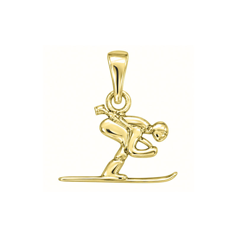 Pendentif skieur - Or 14 carats jaune ou gris - Atelier 1924 - Patrimoine Vivant Français 