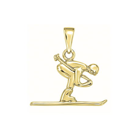Pendentif skieur - Or 14 carats jaune ou gris - Atelier 1924 - Patrimoine Vivant Français 