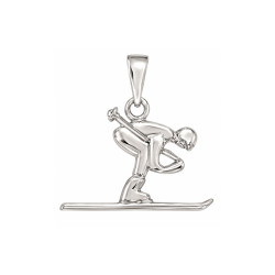 Pendentif skieur - Argent - Atelier 1924 - Patrimoine Vivant Français 