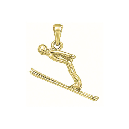 Pendentif skieur 3D - Or 9 carats jaune ou gris - Atelier 1924 - Patrimoine Vivant Français 