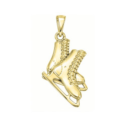 Pendentif patins à glace - plaqué Or jaune ou rose - Atelier 1924 - Patrimoine Vivant Français 