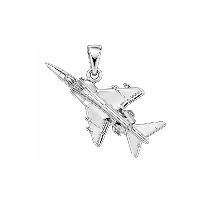 Pendentif avion de chasse - Argent - Atelier 1924 - Patrimoine Vivant Français 