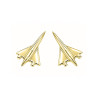 Boucles d'oreilles puce Avion Bel Oiseau Blanc - plaqué Or jaune ou rose - Atelier 1924 - Patrimoine Vivant Français 