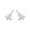 Boucles d'oreilles puce Avion Bel Oiseau Blanc - Argent - Atelier 1924 - Patrimoine Vivant Français 