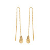 Boucles d'oreilles longues ananas - plaqué or - Haute fantaisie - Design Français depuis 1954 
