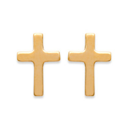 copie de Boucles d'oreilles croix plaqué or 