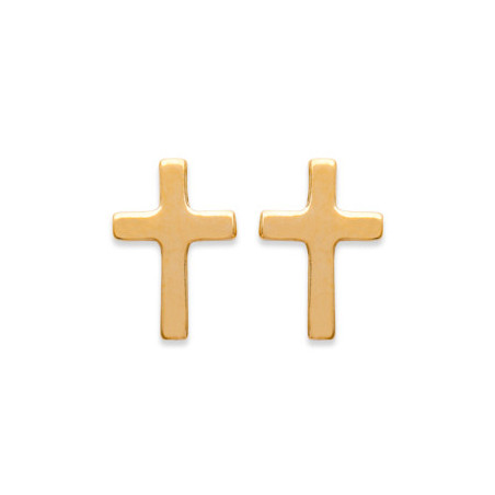 copie de Boucles d'oreilles croix plaqué or 