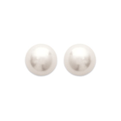 Boucles d'oreilles perle blanche  plaqué or -  8 mm– Haute fantaisie · Design Français depuis 1954 