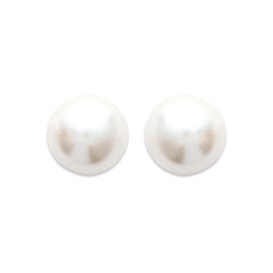 Boucles d'oreilles perle blanche - 12 mm - plaqué or - Haute fantaisie - Design Français 