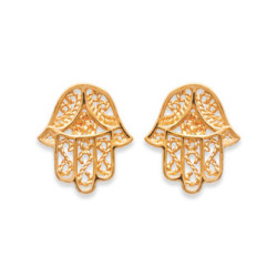 Boucles d'oreilles main protectrice MM plaqué or– Haute fantaisie · Design Français depuis 1954 