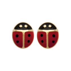 Boucles d'oreilles coccinelles - plaqué or - Haute fantaisie - Design Français depuis 1954 