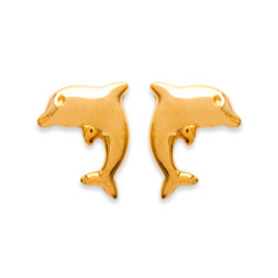 Boucles d'oreilles dauphin plaqué or - La Petite Française