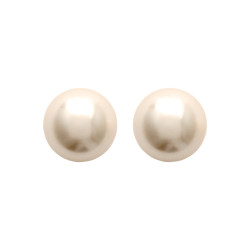 Boucles d'oreilles perle Majorque blanche plaqué or - 10 mm– Haute fantaisie · Design Français depuis 1954 