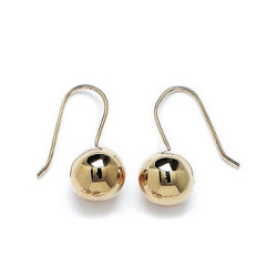 Boucles d'oreilles pendante boule 12 mm plaqué or– Haute fantaisie · Design Français depuis 1954 