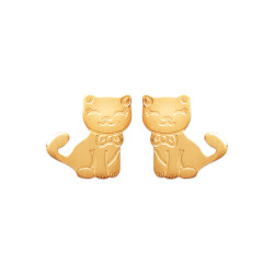 Boucles d'oreilles chat et un noeud plaqué or– Haute fantaisie · Design Français depuis 1954 