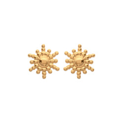 Boucles d'oreilles soleil - plaqué or - Haute fantaisie - Design Français depuis 1954 