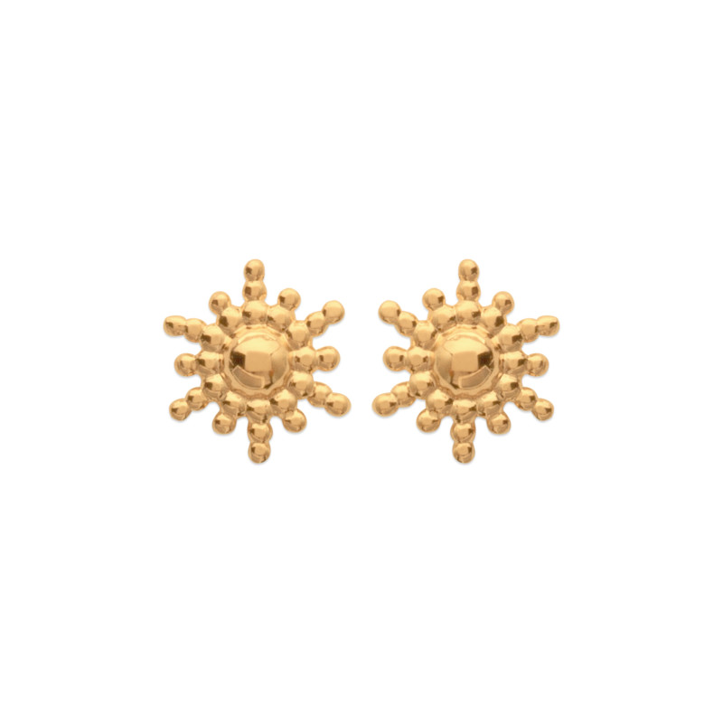 Boucles d'oreilles soleil - plaqué or - Haute fantaisie - Design Français depuis 1954 