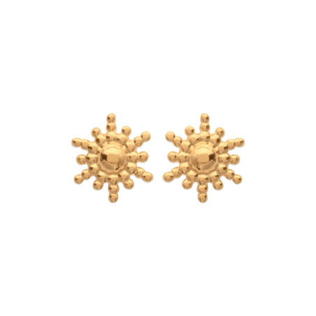 Boucles d'oreilles soleil - plaqué or - Haute fantaisie - Design Français depuis 1954 