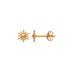 Boucles d'oreilles soleil - plaqué or - Haute fantaisie - Design Français depuis 1954 