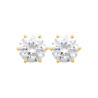 Boucles d'oreilles zirconium rond 8 mm - 6 griffes - plaqué or - Haute fantaisie - Design Français depuis 1954 