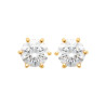 Boucles d'oreilles zirconium rond 7 mm - 6 griffes - plaqué or - Haute fantaisie - Design Français depuis 1954 