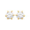 Boucles d'oreilles zirconium rond 4 mm - 6 griffes - plaqué or - Haute fantaisie - Design Français depuis 1954 
