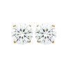 Boucles d'oreilles zirconium rond 8 mm - 4 griffes - plaqué or - Haute fantaisie - Design Français depuis 1954 