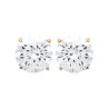 Boucles d'oreilles zirconium rond 6 mm - 4 griffes - plaqué or - Haute fantaisie - Design Français depuis 1954 