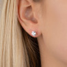 Boucles d'oreilles zirconium rond 6 mm - 4 griffes - plaqué or - Haute fantaisie - Design Français depuis 1954 
