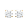 Boucles d'oreilles zirconium rond 5 mm - 4 griffes - plaqué or - Haute fantaisie - Design Français depuis 1954 