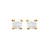 Boucles d'oreilles zirconium rond 3 mm - 4 griffes - plaqué or - Haute fantaisie - Design Français depuis 1954 