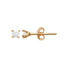 Boucles d'oreilles zirconium rond 3 mm - 4 griffes - plaqué or - Haute fantaisie - Design Français depuis 1954 