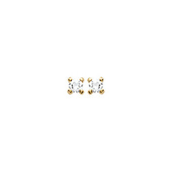 Boucles d'oreilles zirconium rond 2 mm - 4 griffes - plaqué or - Haute fantaisie - Design Français depuis 1954 