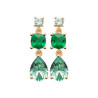 Boucles d'oreilles pendantes Stéphanie plaqué or et zirconiums verts   - Bijouterie La Petite Française