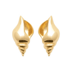 Boucles d'oreilles coquillage Conque plaqué or  - Bijouterie La Petite Française