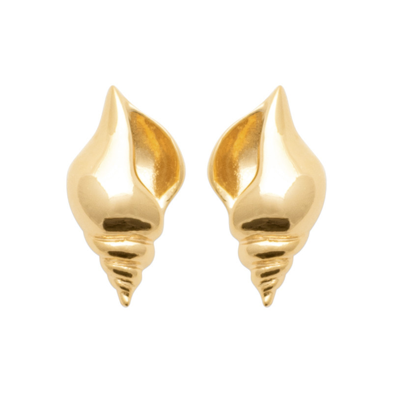 Boucles d'oreilles coquillage Conque plaqué or  - Bijouterie La Petite Française