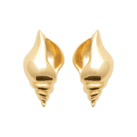 Boucles d'oreilles coquillage Conque plaqué or  - Bijouterie La Petite Française