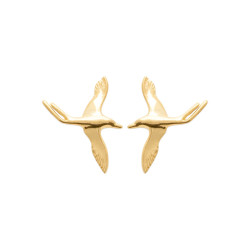 Boucles d'oreilles Oiseau Paille-en-queue plaqué or  - Bijouterie La Petite Française