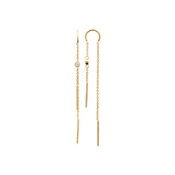 Boucles d'oreilles pendantes rond - plaqué or - Haute fantaisie - Design Français depuis 1954 