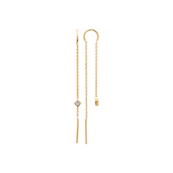 Boucles d'oreilles pendantes losange - plaqué or - Haute fantaisie - Design Français depuis 1954 