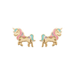 Boucles d'oreilles Licorne plaqué or  - Bijouterie La Petite Française