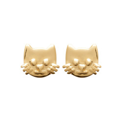 Boucles d'oreilles chat plaqué or  - Bijouterie La Petite Française